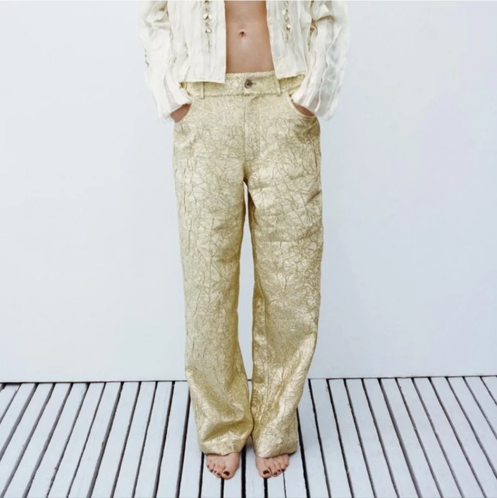 ❌️SOLD❌️SHINY PANTS ZW COLLECTION SIZE M - Picture 6 of 12